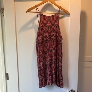 Chic Patterned Midi Dress in Pink